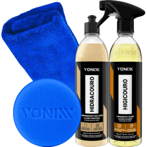 Kit Limpar Hidratar Couro Hidracouro Higicouro 500ml Aplicador Pano Microfibra